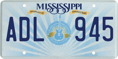 MS license plate ADL945