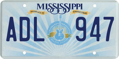 MS license plate ADL947