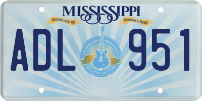 MS license plate ADL951
