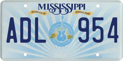 MS license plate ADL954