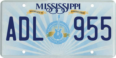 MS license plate ADL955