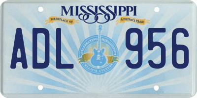 MS license plate ADL956