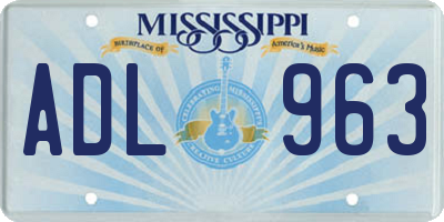 MS license plate ADL963