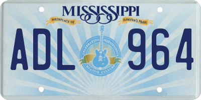 MS license plate ADL964