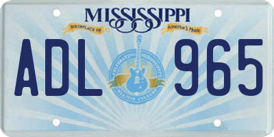 MS license plate ADL965
