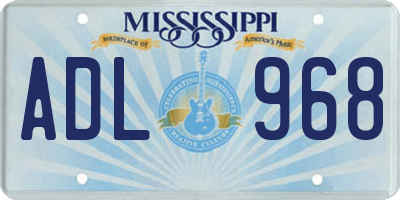 MS license plate ADL968