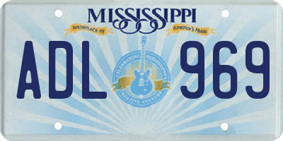 MS license plate ADL969
