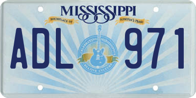MS license plate ADL971