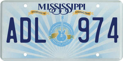 MS license plate ADL974