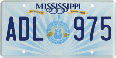 MS license plate ADL975