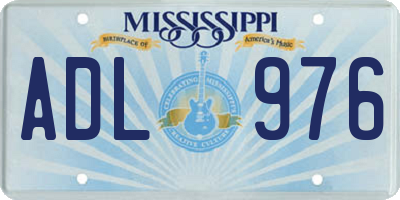 MS license plate ADL976