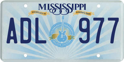 MS license plate ADL977