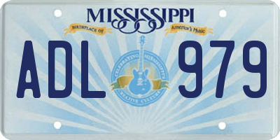 MS license plate ADL979