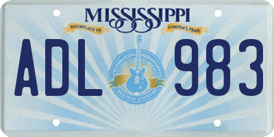 MS license plate ADL983
