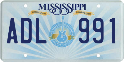 MS license plate ADL991