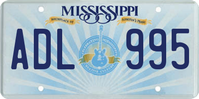 MS license plate ADL995