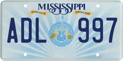 MS license plate ADL997