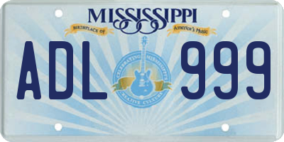 MS license plate ADL999