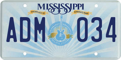 MS license plate ADM034