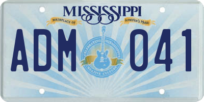 MS license plate ADM041