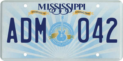 MS license plate ADM042