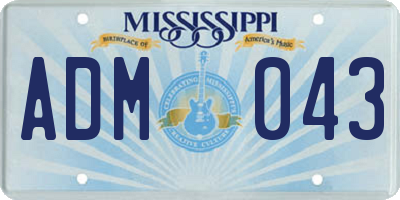 MS license plate ADM043