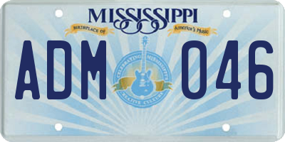 MS license plate ADM046