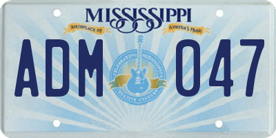 MS license plate ADM047