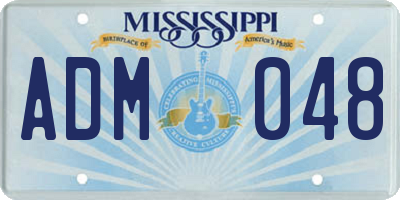 MS license plate ADM048