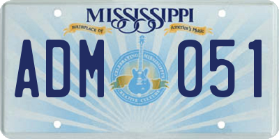 MS license plate ADM051
