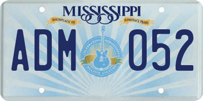 MS license plate ADM052
