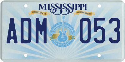 MS license plate ADM053