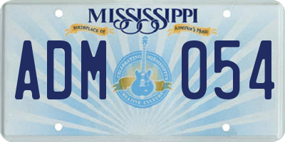 MS license plate ADM054