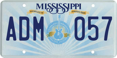MS license plate ADM057