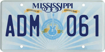 MS license plate ADM061