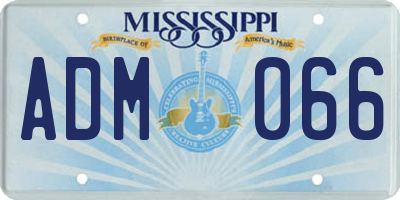 MS license plate ADM066