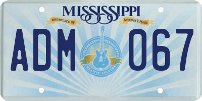 MS license plate ADM067
