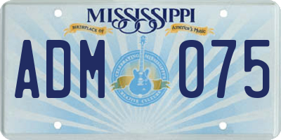 MS license plate ADM075