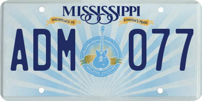 MS license plate ADM077