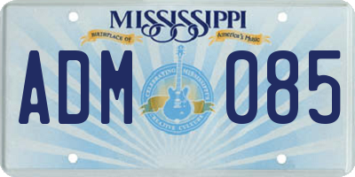 MS license plate ADM085