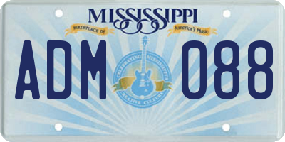 MS license plate ADM088