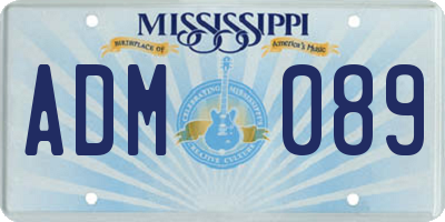 MS license plate ADM089