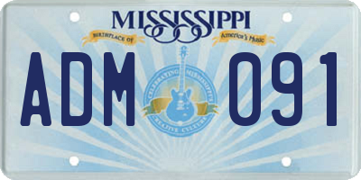 MS license plate ADM091