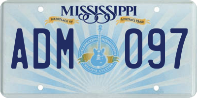 MS license plate ADM097