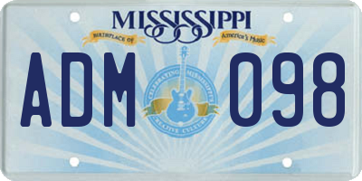 MS license plate ADM098