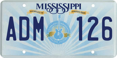 MS license plate ADM126