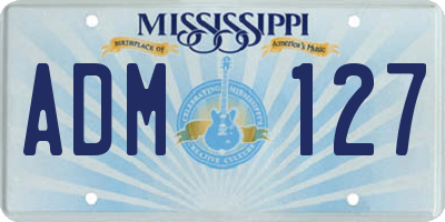 MS license plate ADM127