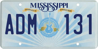 MS license plate ADM131