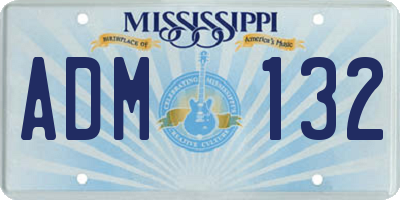 MS license plate ADM132