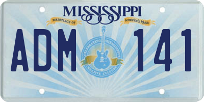 MS license plate ADM141